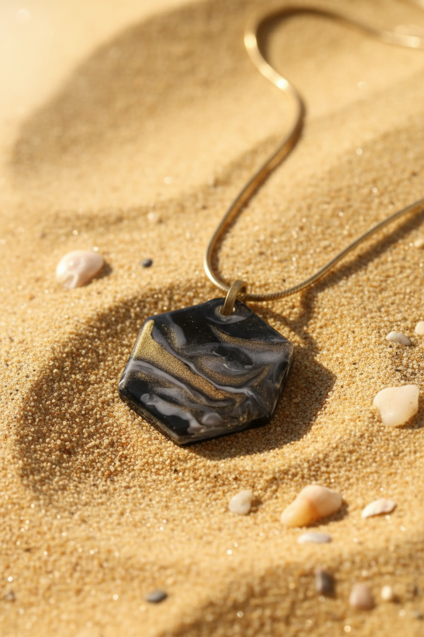 Marble Pendant on Beach Sand
